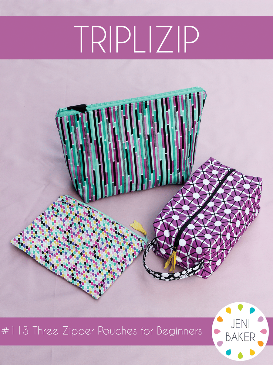 Triplizip Zipper Pouch Pattern PDF Download Jeni Baker Patterns